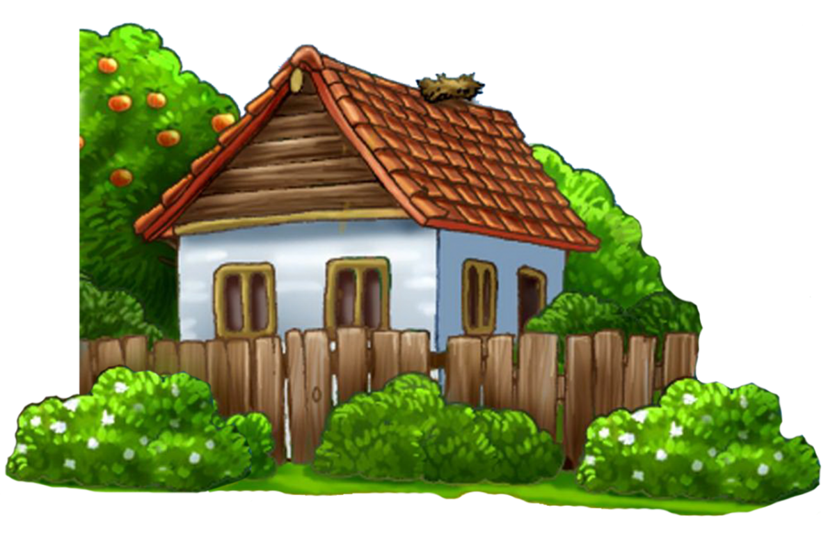 Деревенский домик мультяшный