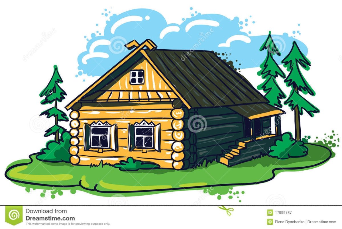 Русская изба на белом фоне