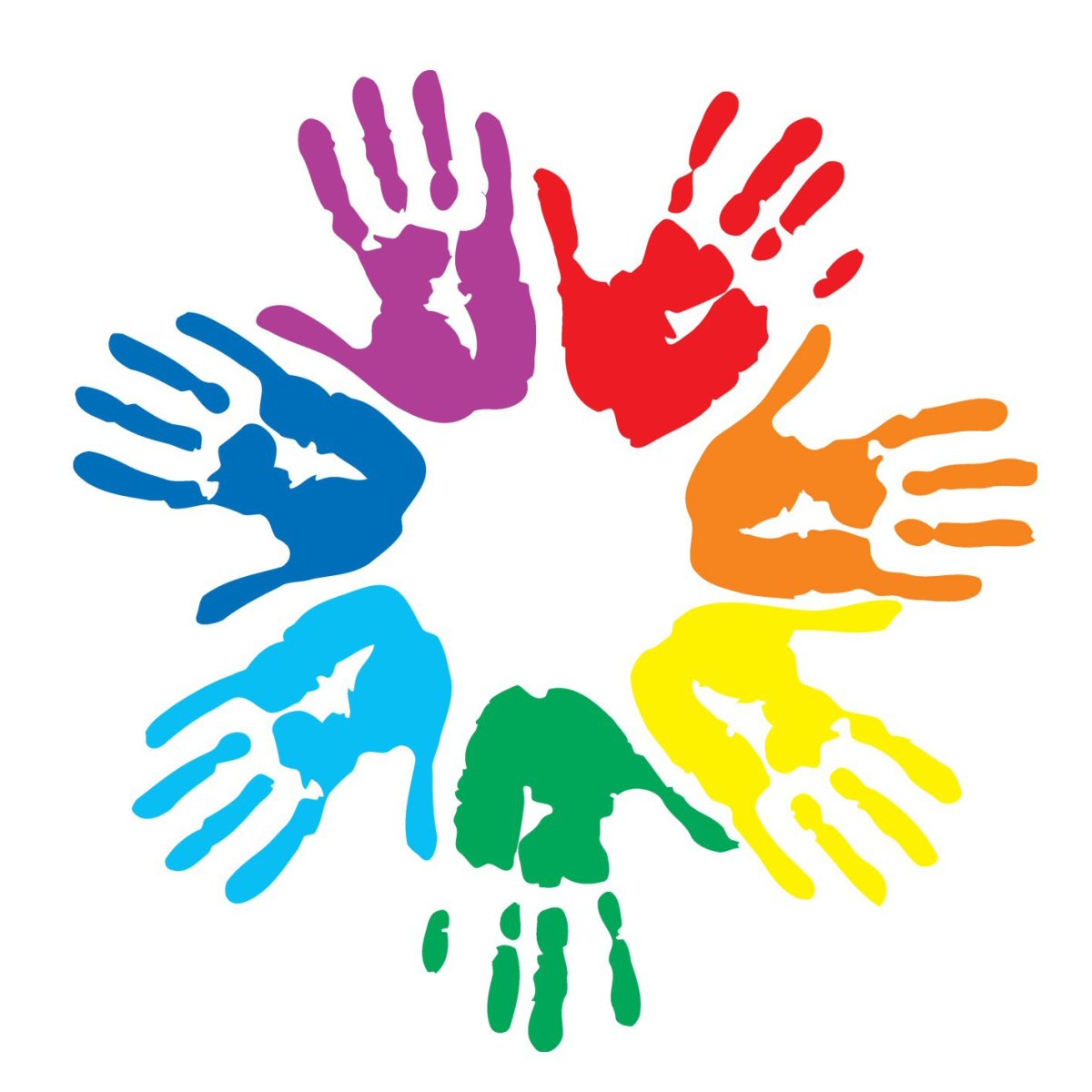 Ладошки с цветными пальцами