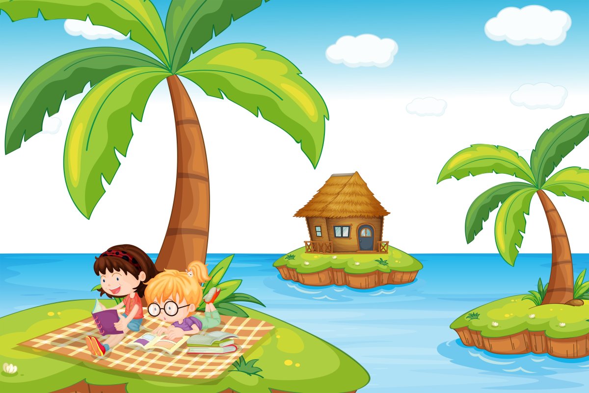 Тропический остров вектор