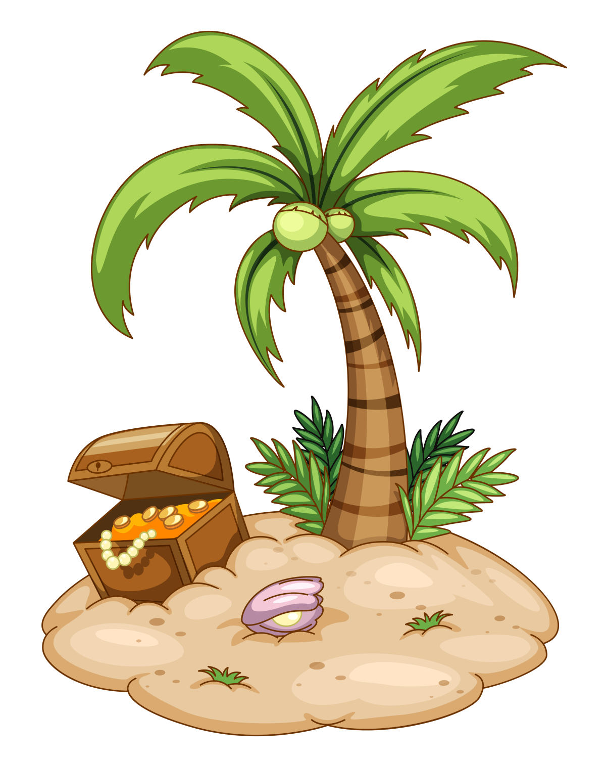 Остров пальмы сундук