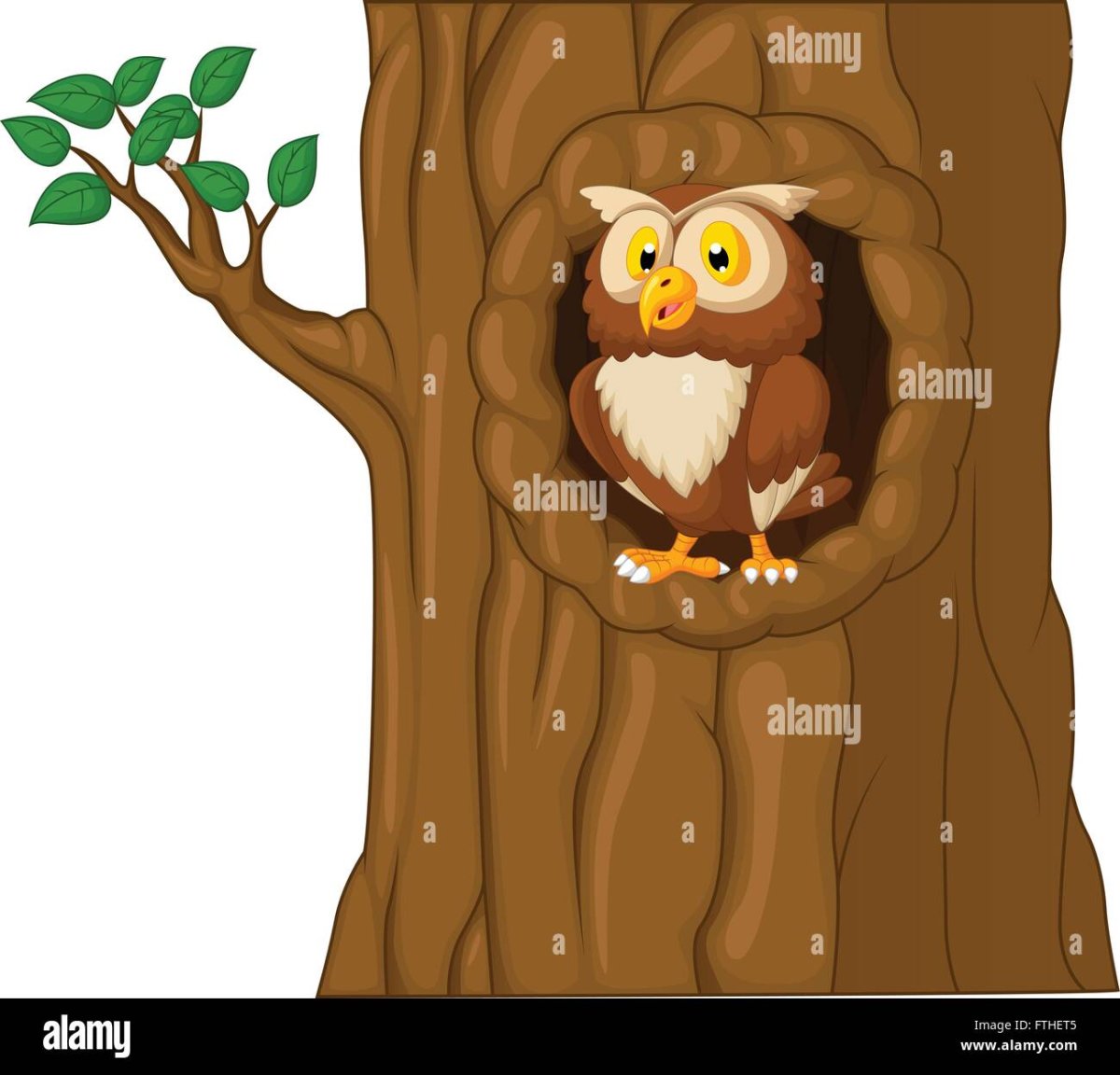 Совы мультяшные на дереве