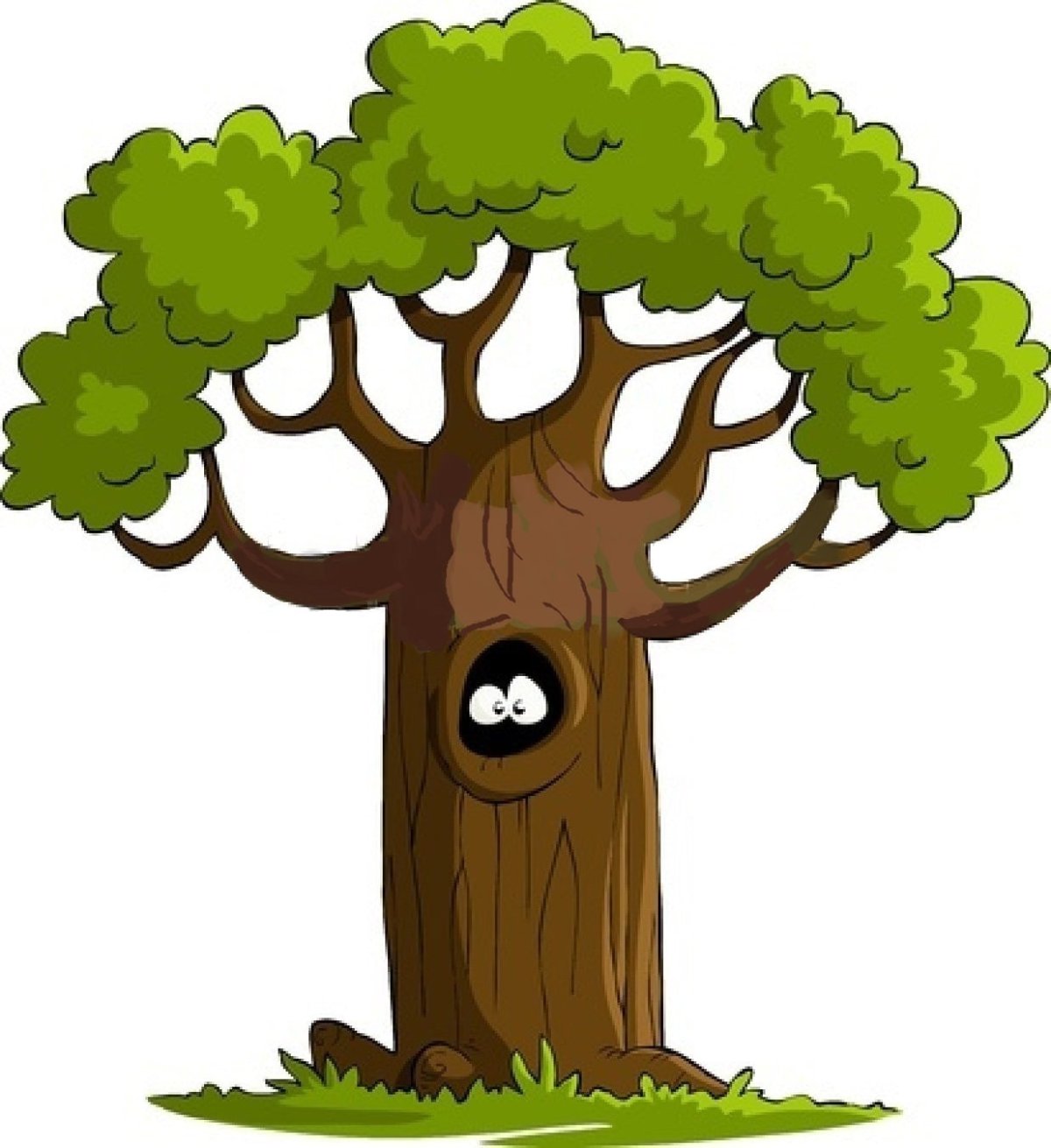 Дерево с дуплом вектор