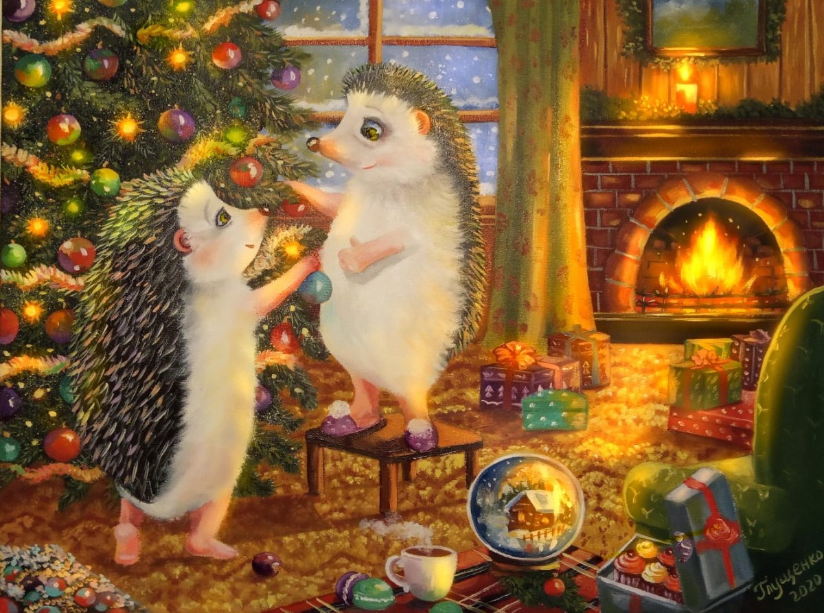 Ежик под дождем