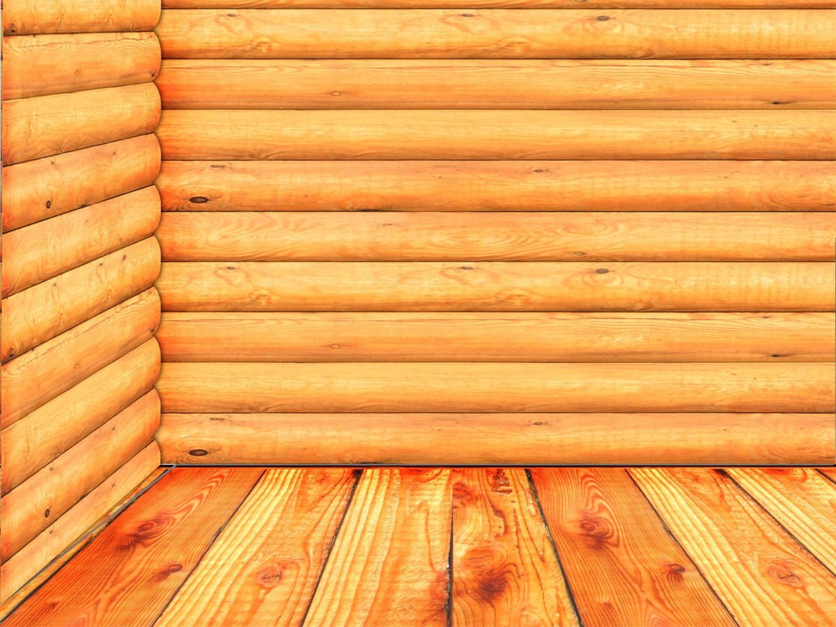 Стена бревенчатая в избе