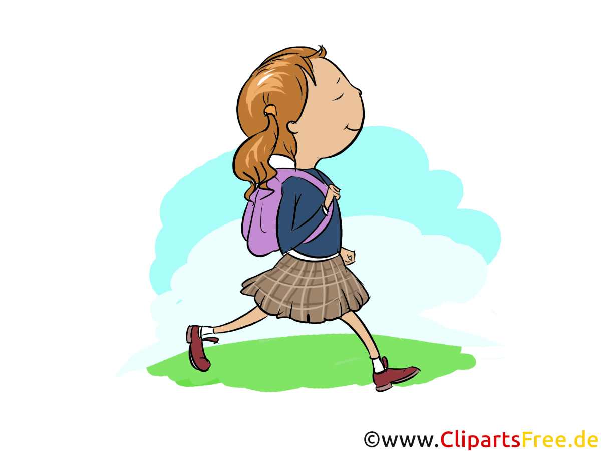 Девочка идет в школу рисунок