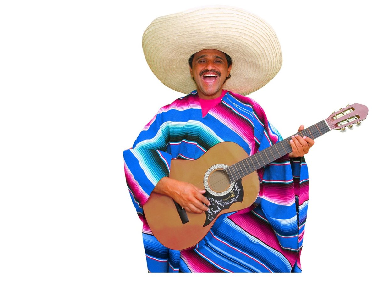 Мексиканец в шляпе с гитарой