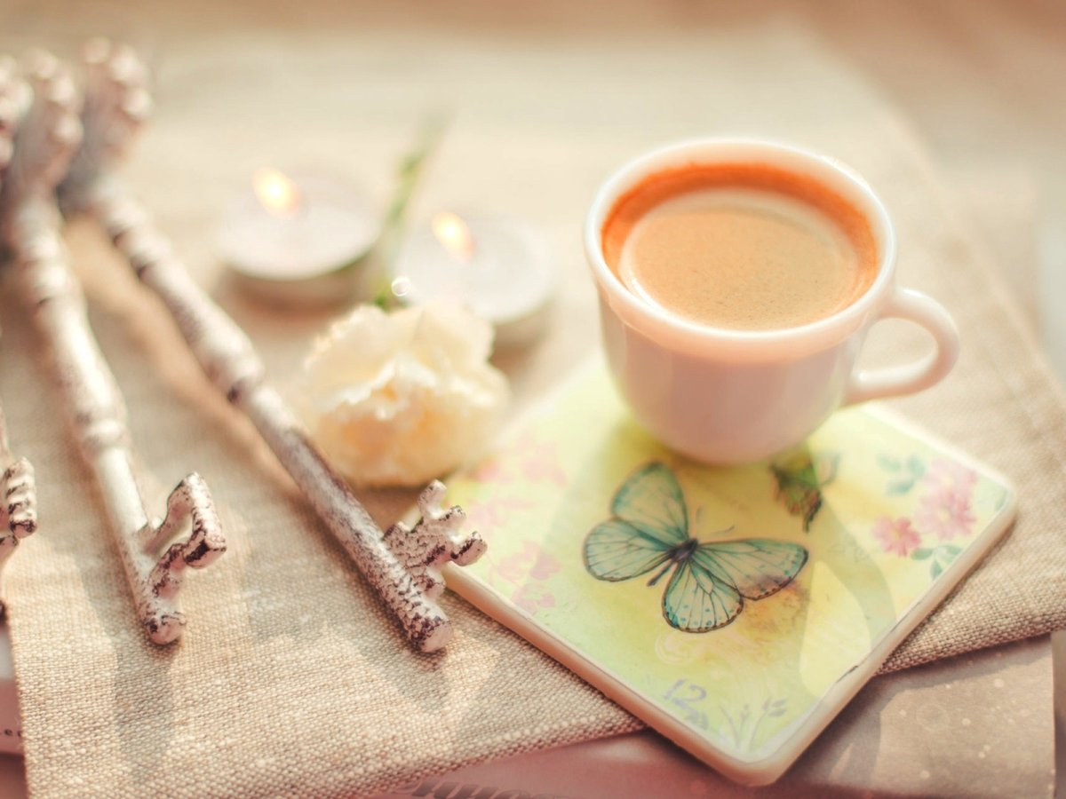 Пожелание хорошего дня с кофе