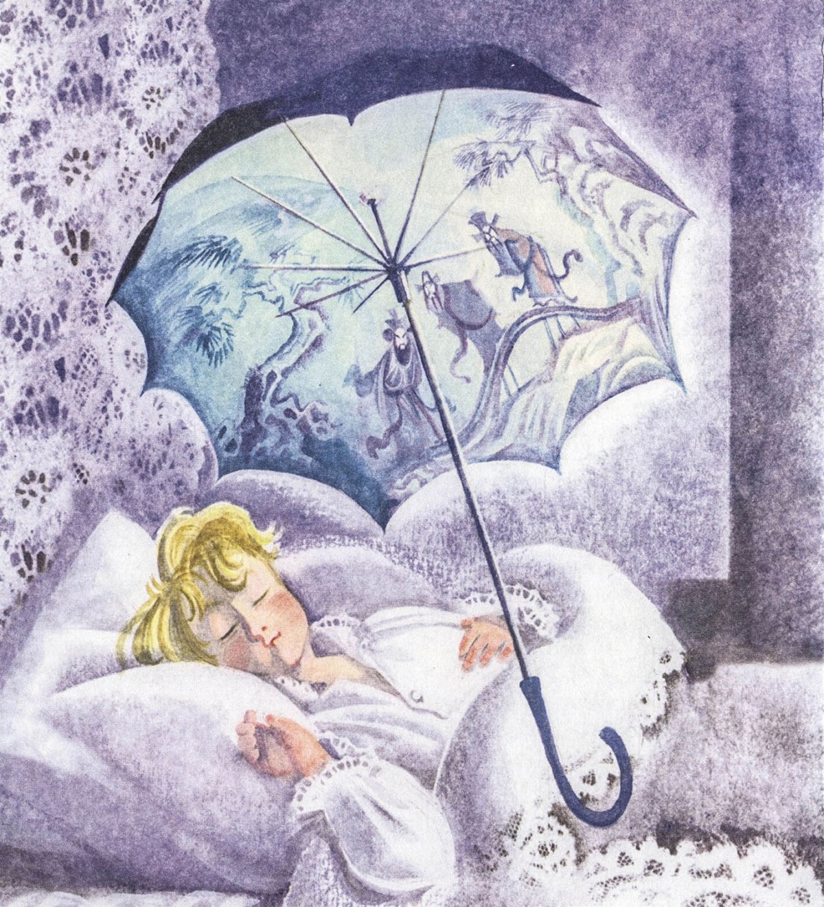 Гном Оле Лукойе с зонтом