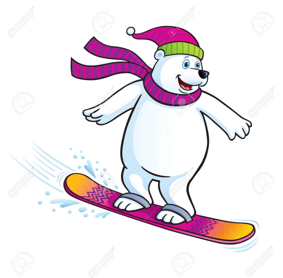 Медвежонок на сноуборде