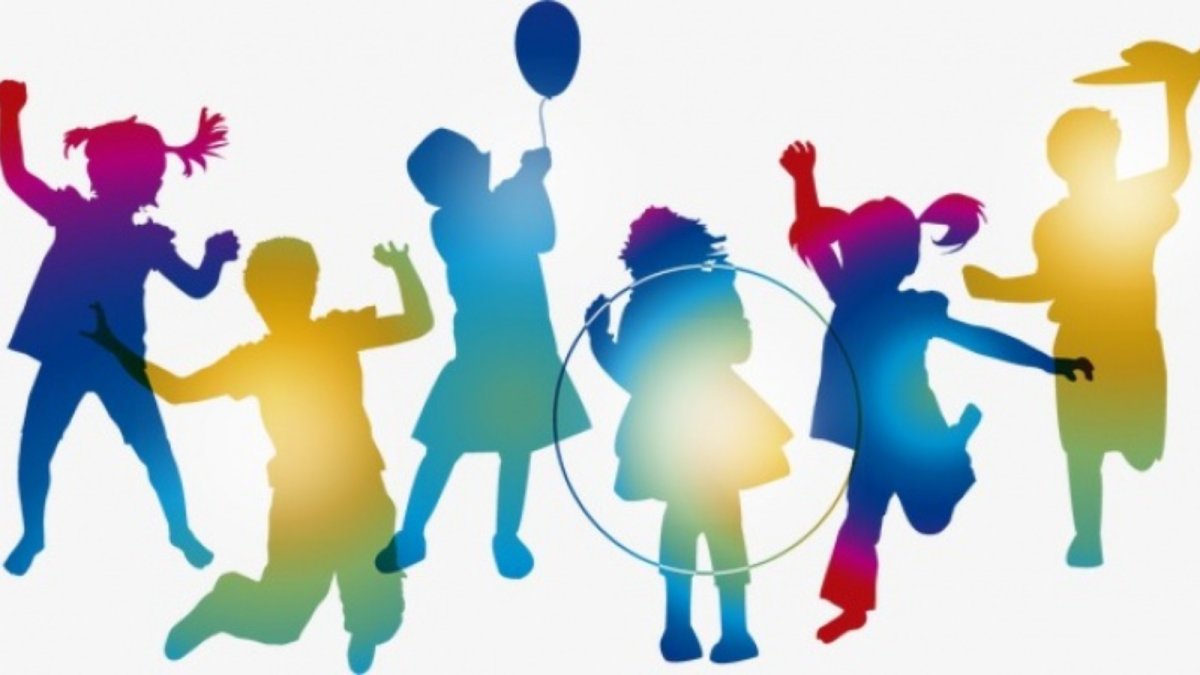 Разноцветные силуэты детей