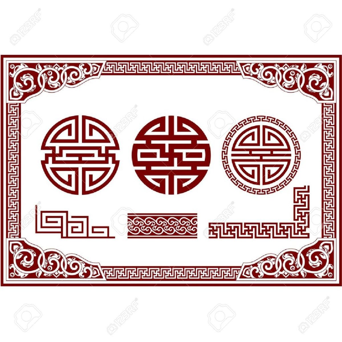 Китайский монгольский орнамент вектор