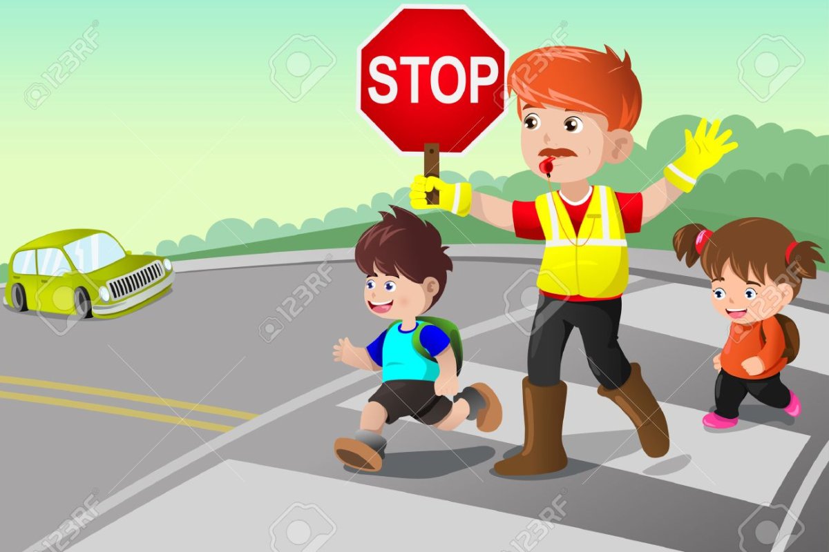Дети на дороге клипарт