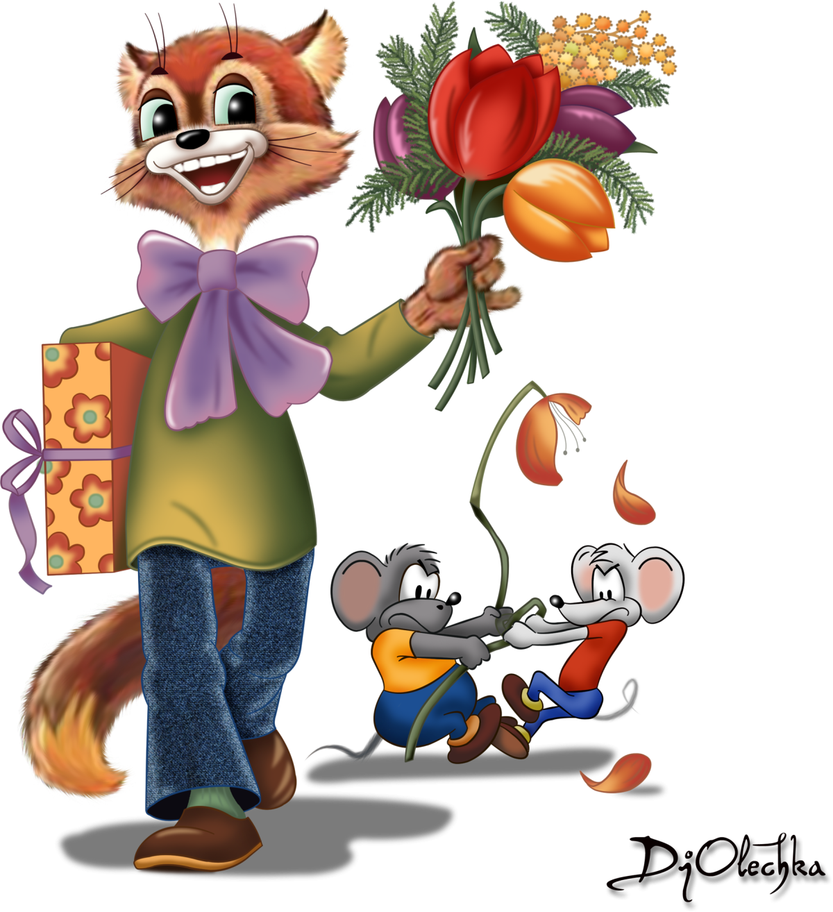 Герои мультфильма кот Леопольд