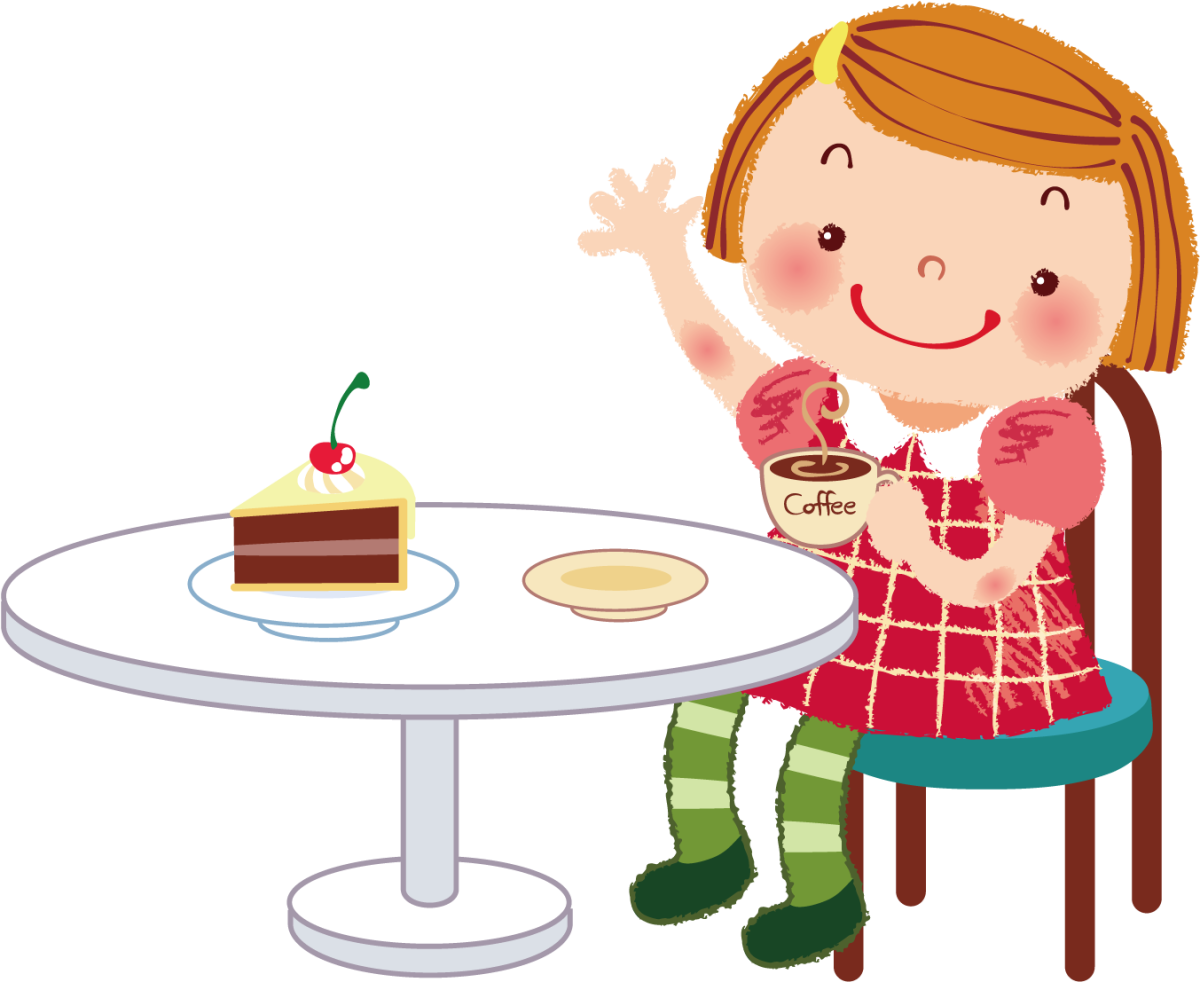 Мультяшка за столом