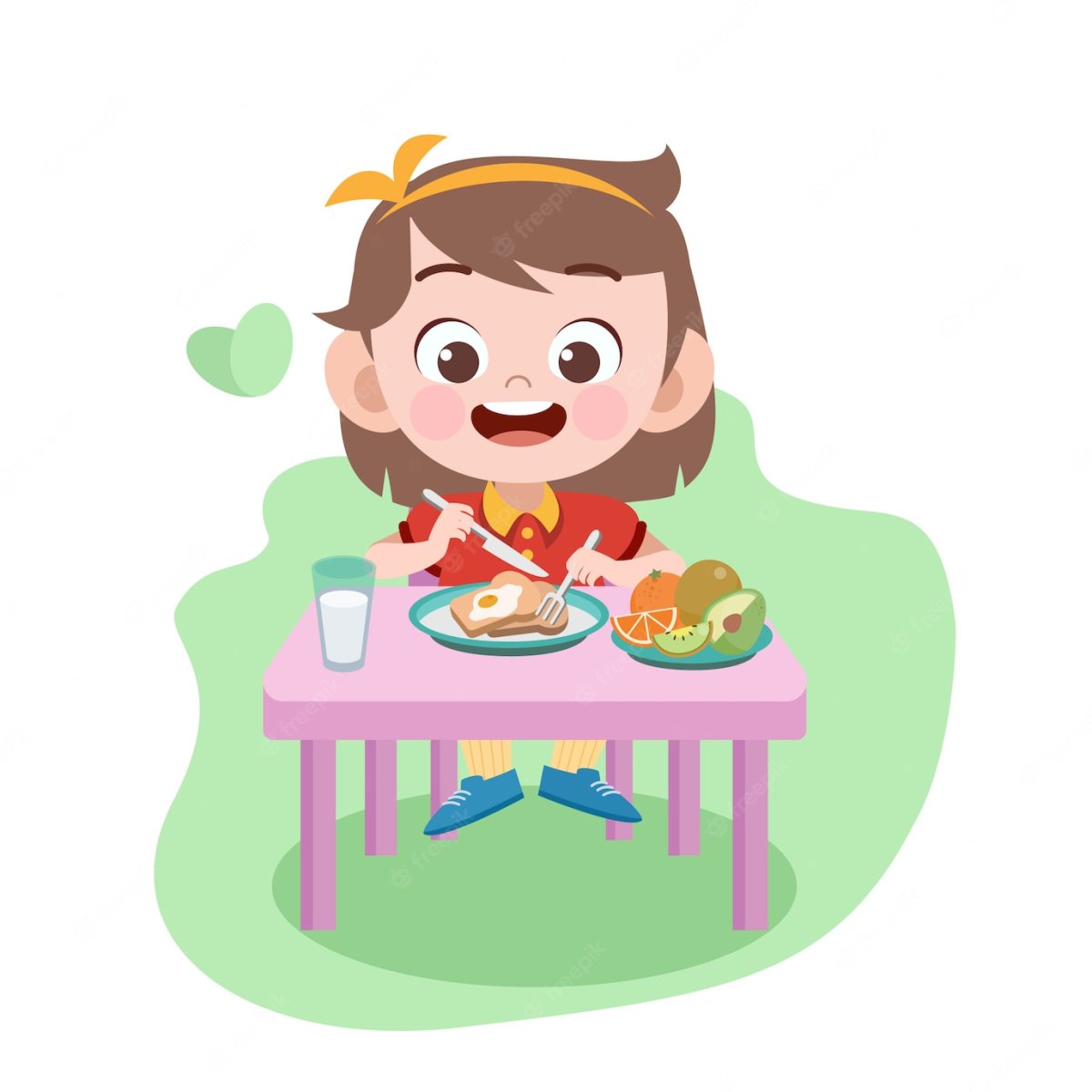 Дети едят вектор