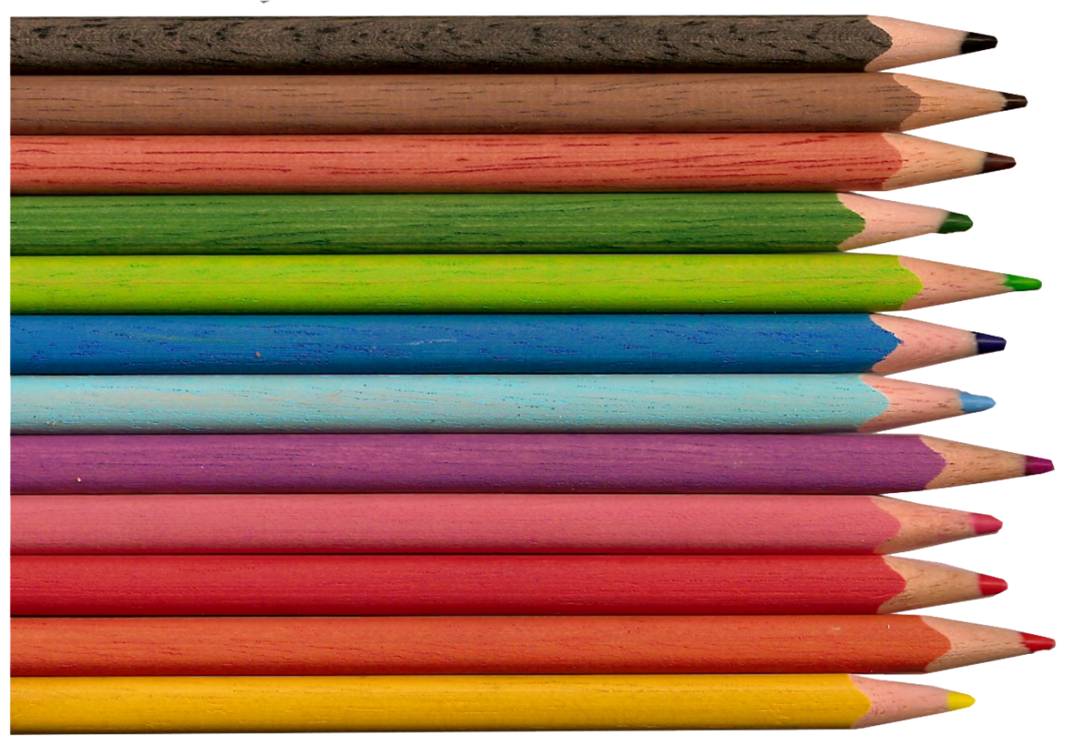 Цветные карандаши на прозрачном фоне