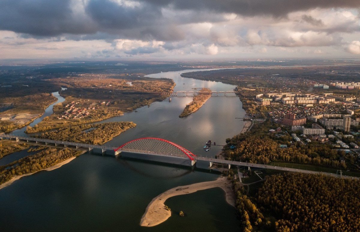 Обь Бугринский мост