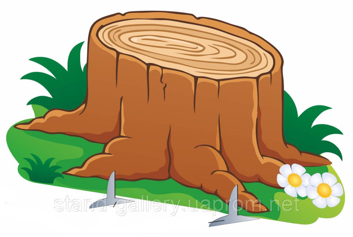 Вырезка узоров на пеньке дерева