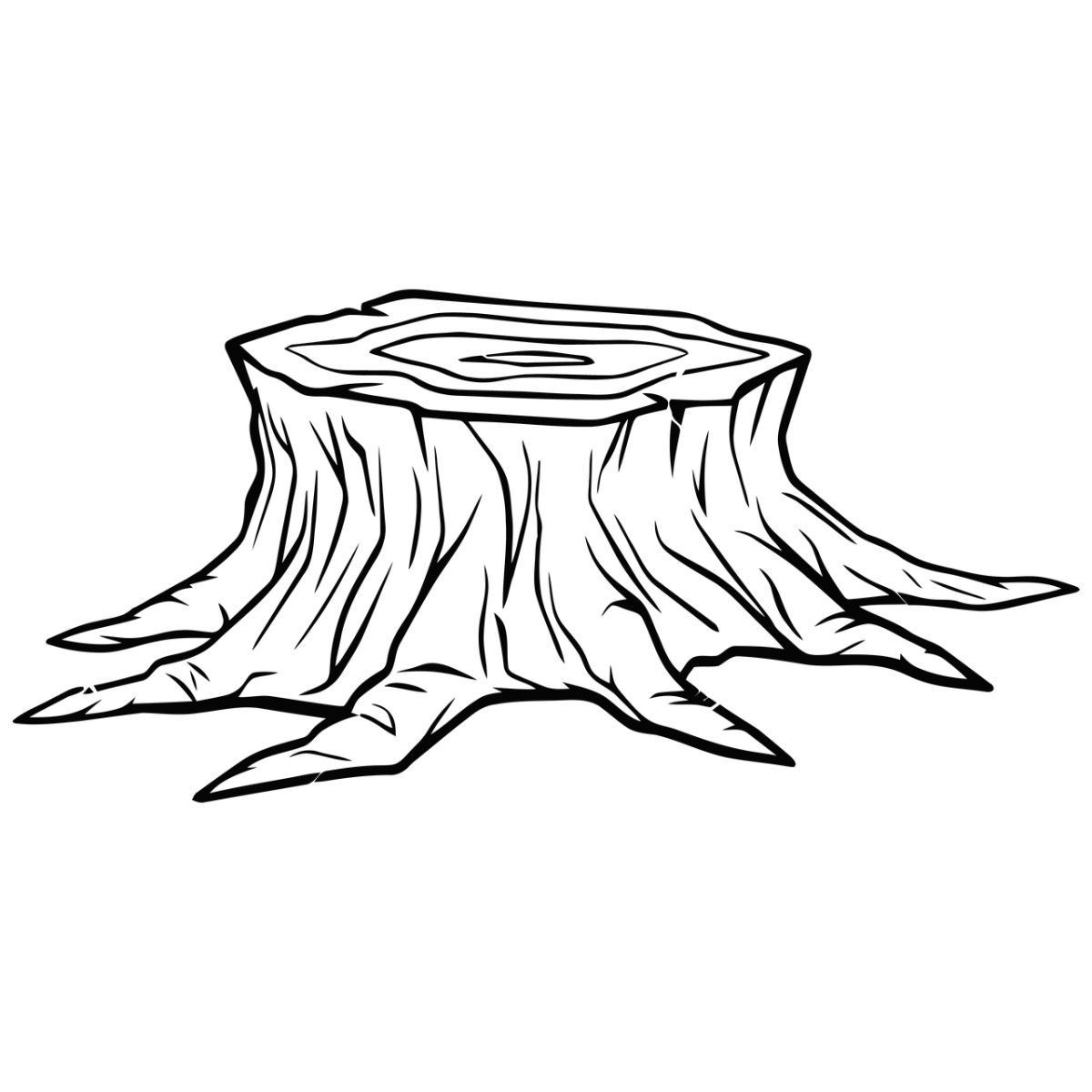 Пенек на белом фоне