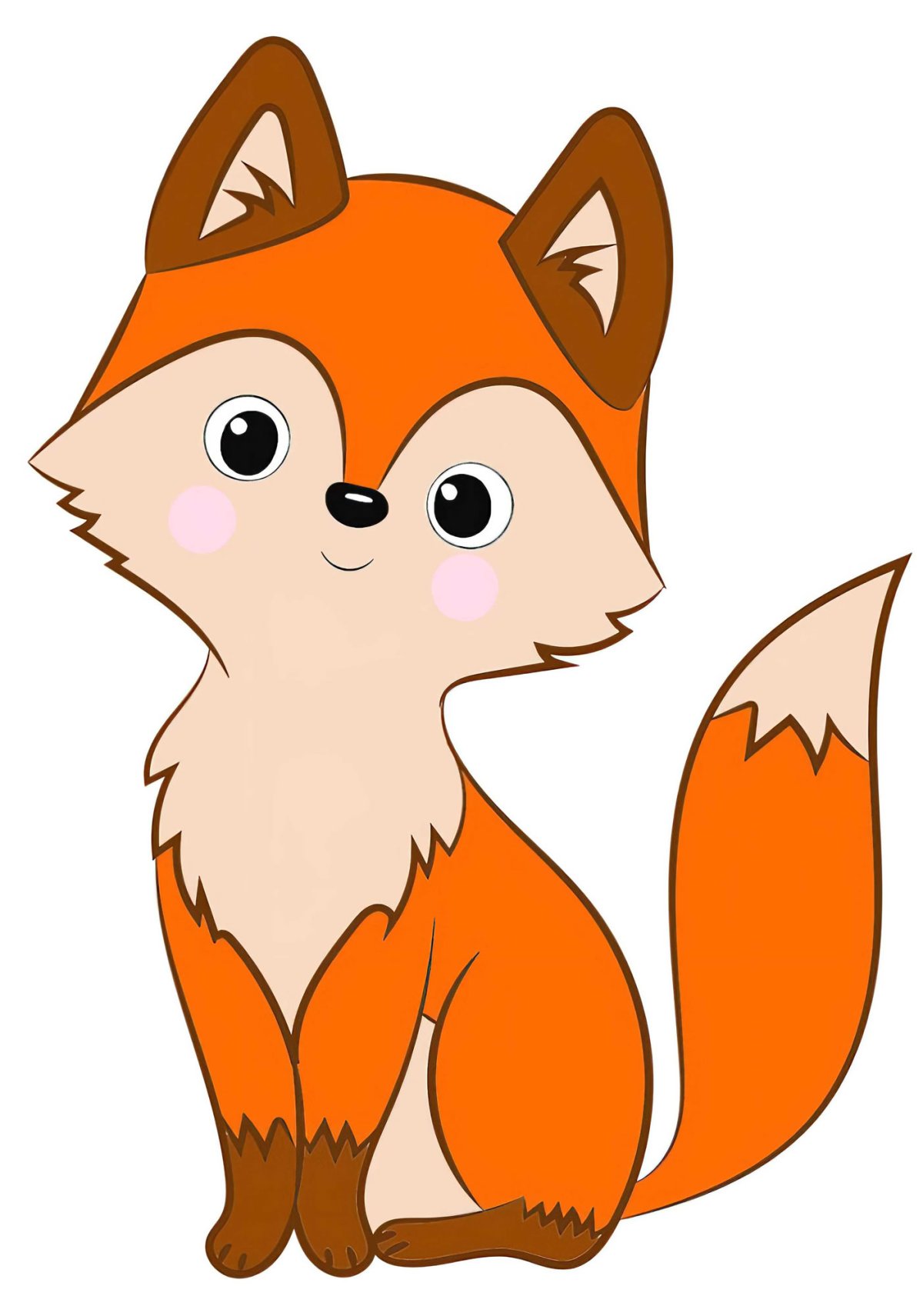Лисенок на белом фоне для детей