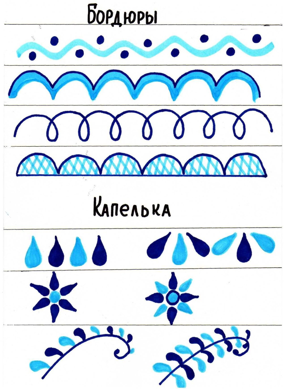 Узоры гжельской росписи