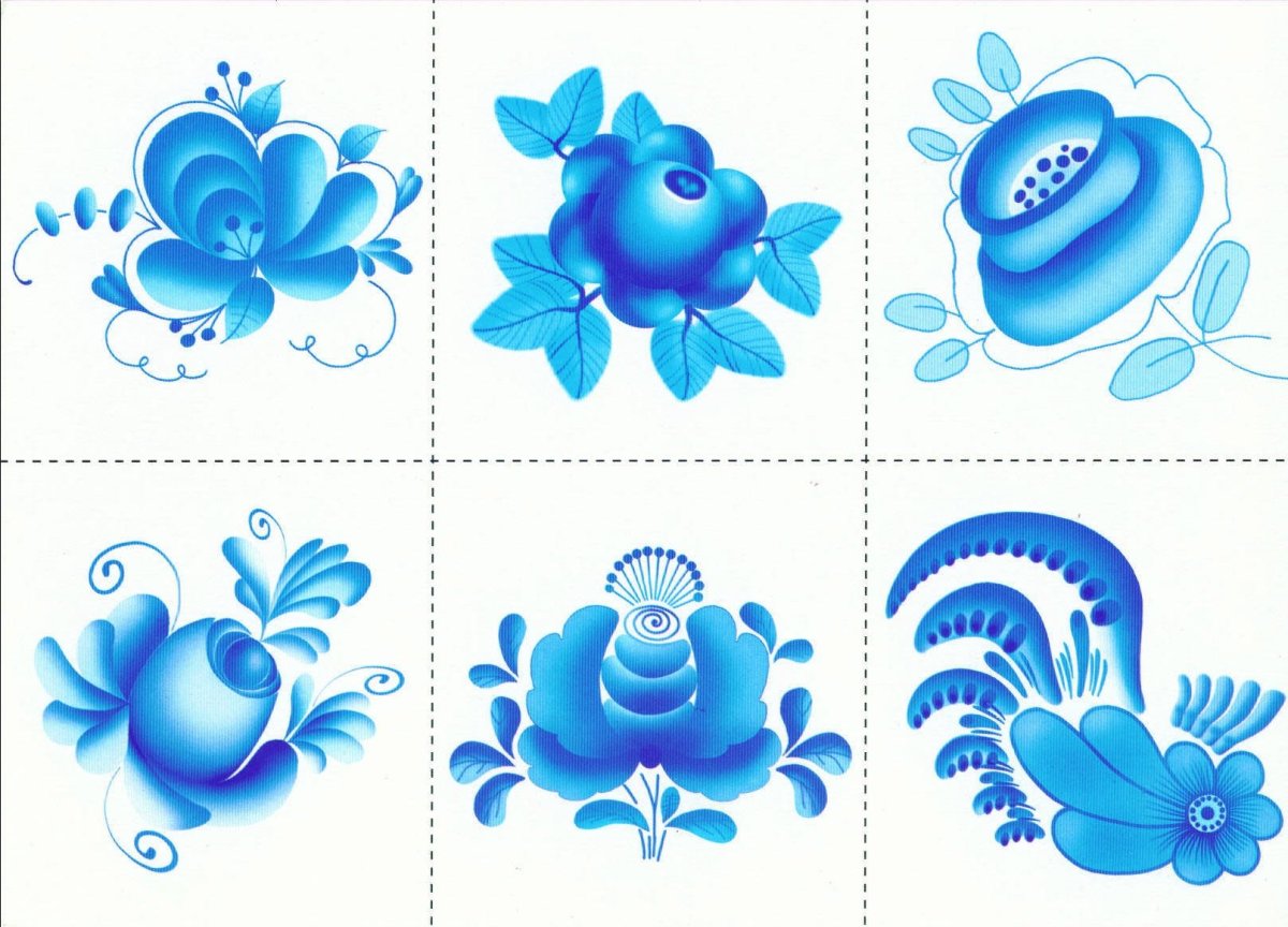 Гжельская роспись чайник рисунок