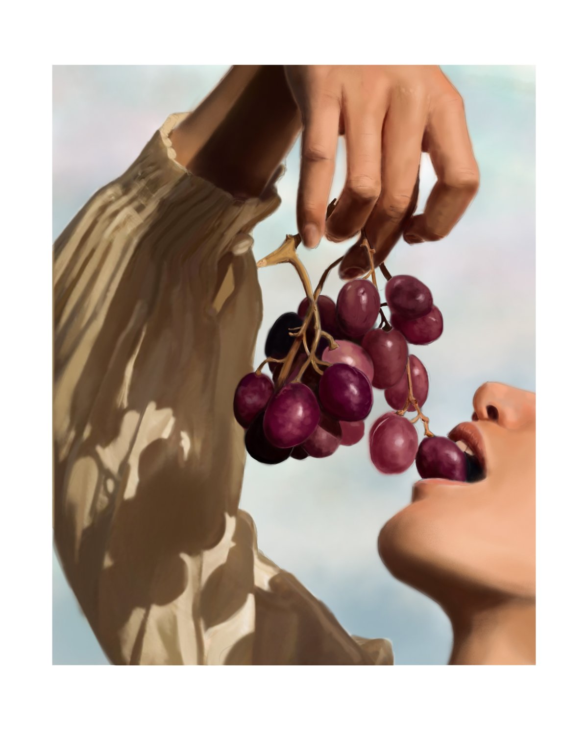 Виноград в руках