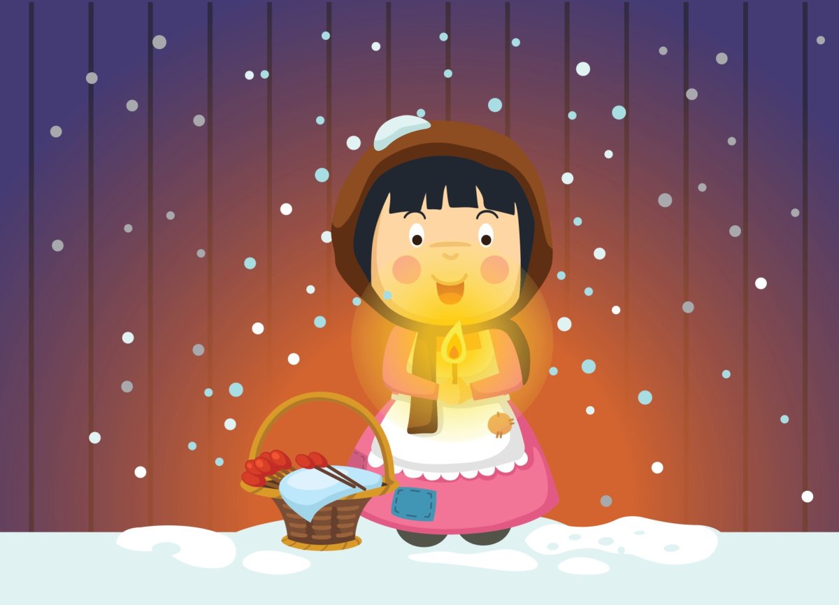 Гравюра Иоганна Лундбю девочка со спичками