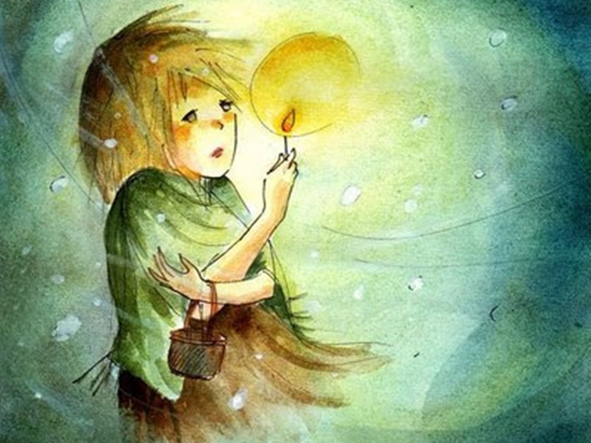 Девочка со спичками нарисовать