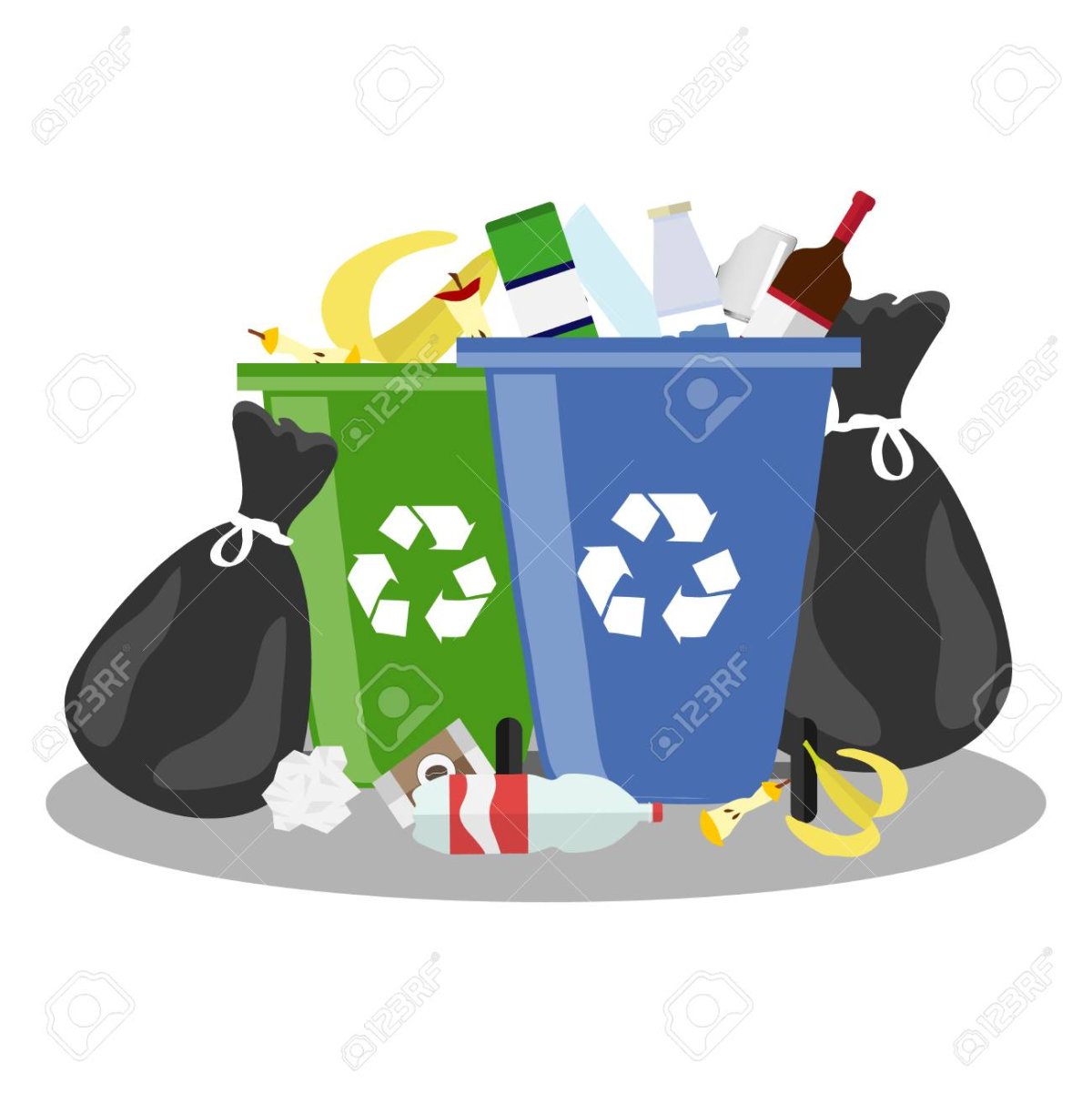 Контейнер переполненный мусором) для детей