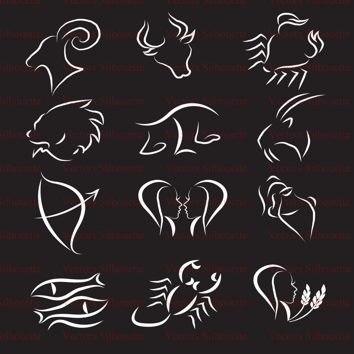 Стилизованное изображение знаков зодиака