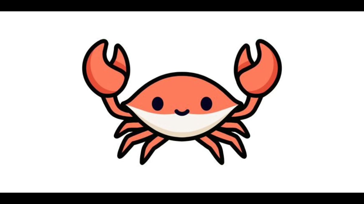 Краб на белом фоне мультяшный