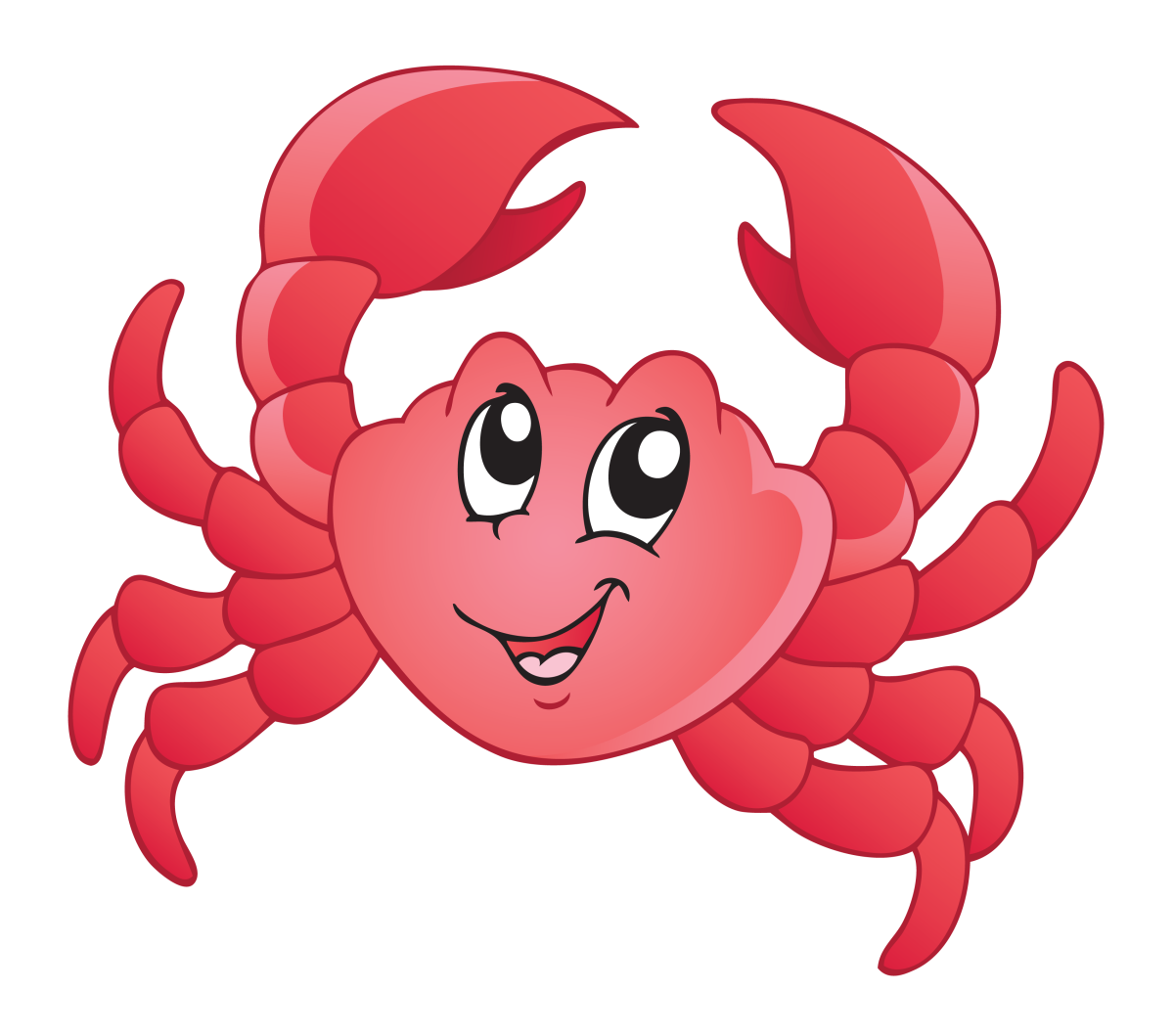 Краб на прозрачном фоне мультяшный