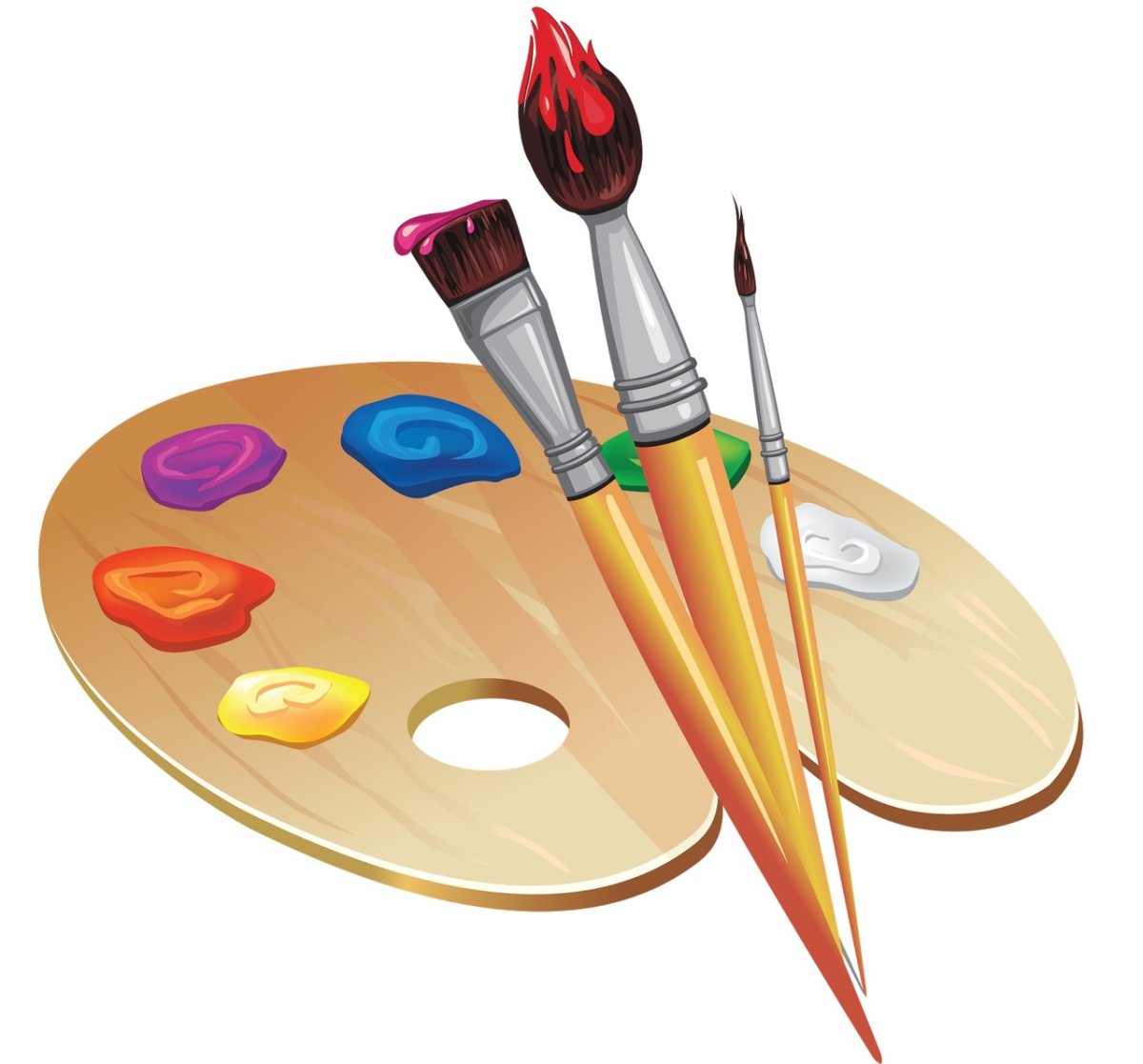 Краски с кисточкой