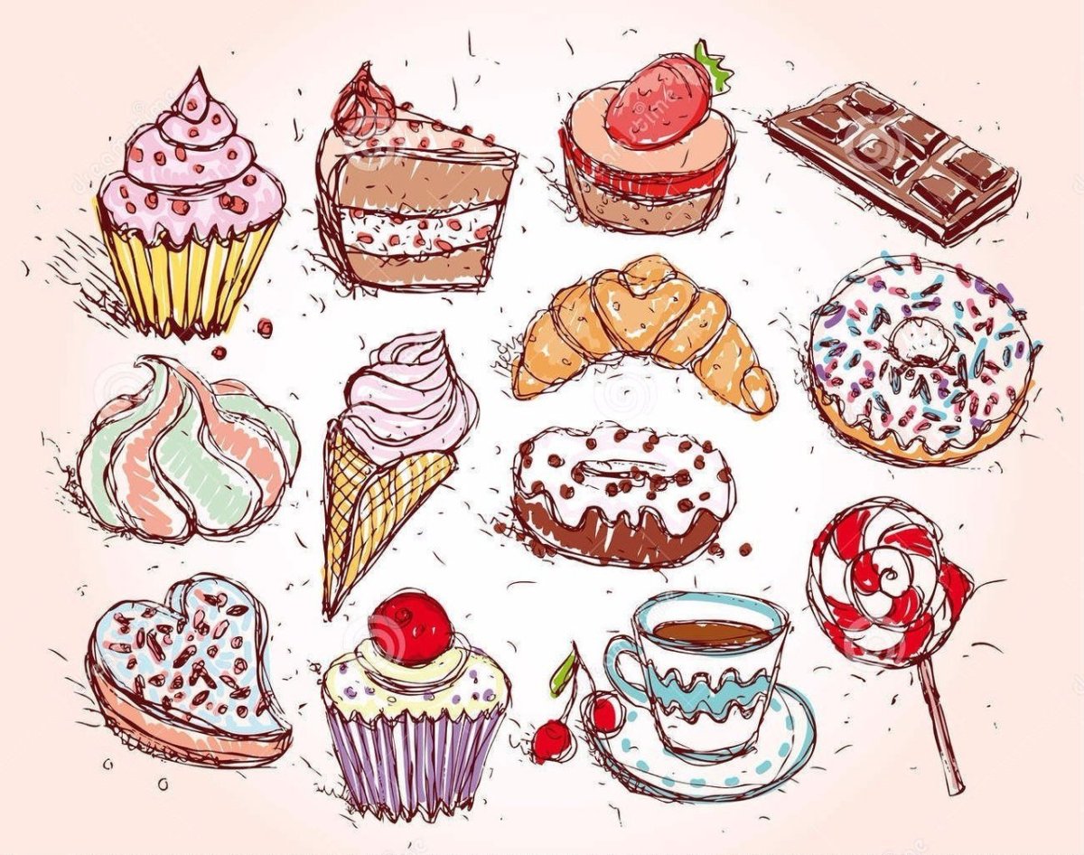Нарисовать сладости