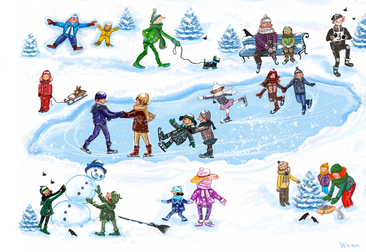 Зимние забавы фон