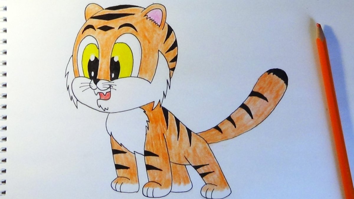 Поэтапное рисование тигра