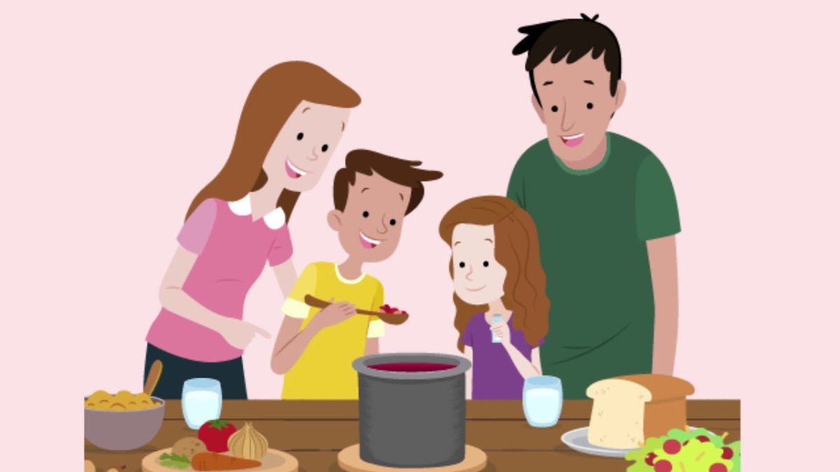 Семейный обед иллюстрация