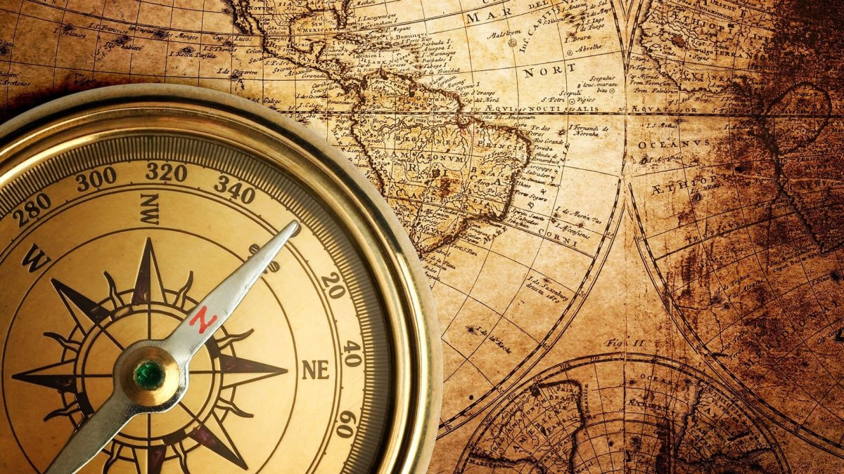 Компас на карте