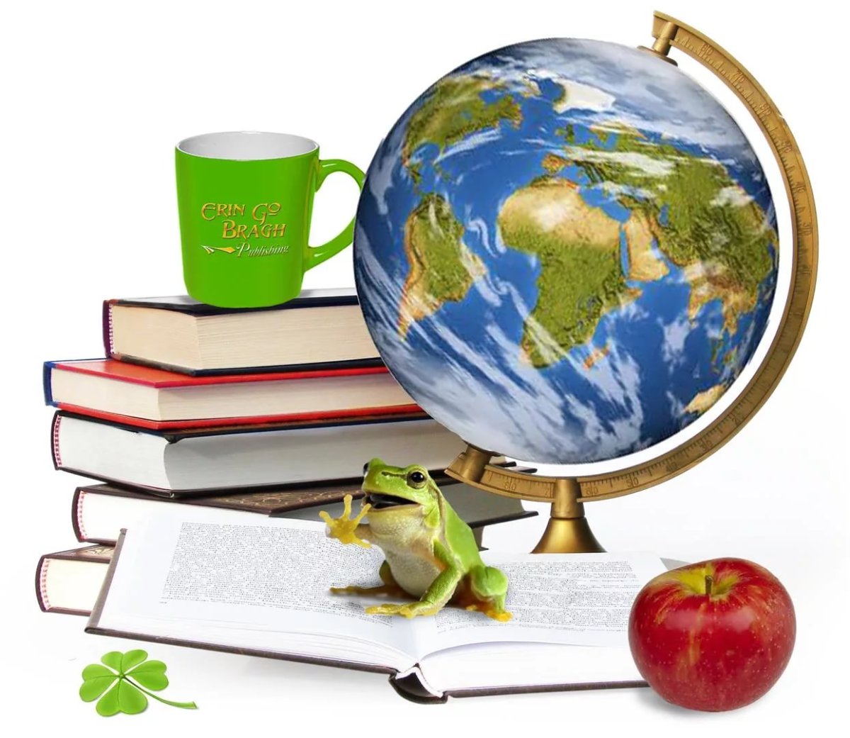 Глобус с книгами на прозрачном фоне