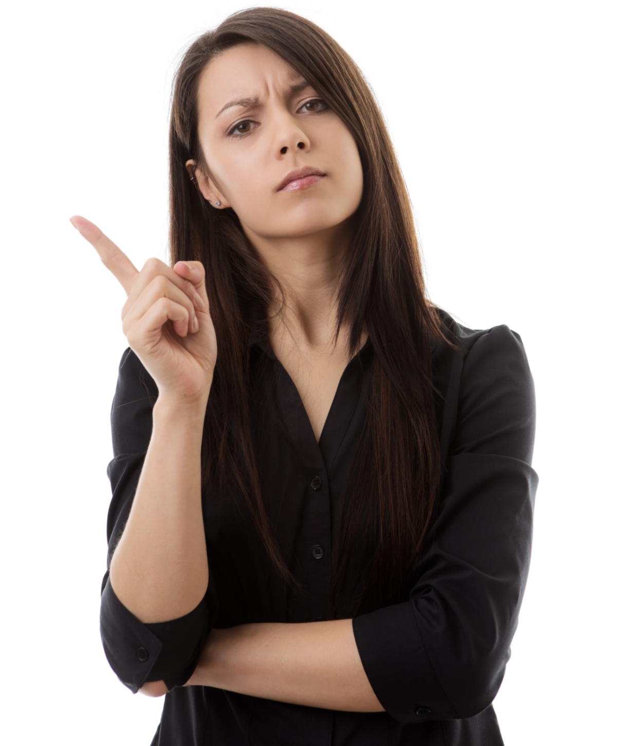 Женщина грозит пальцем