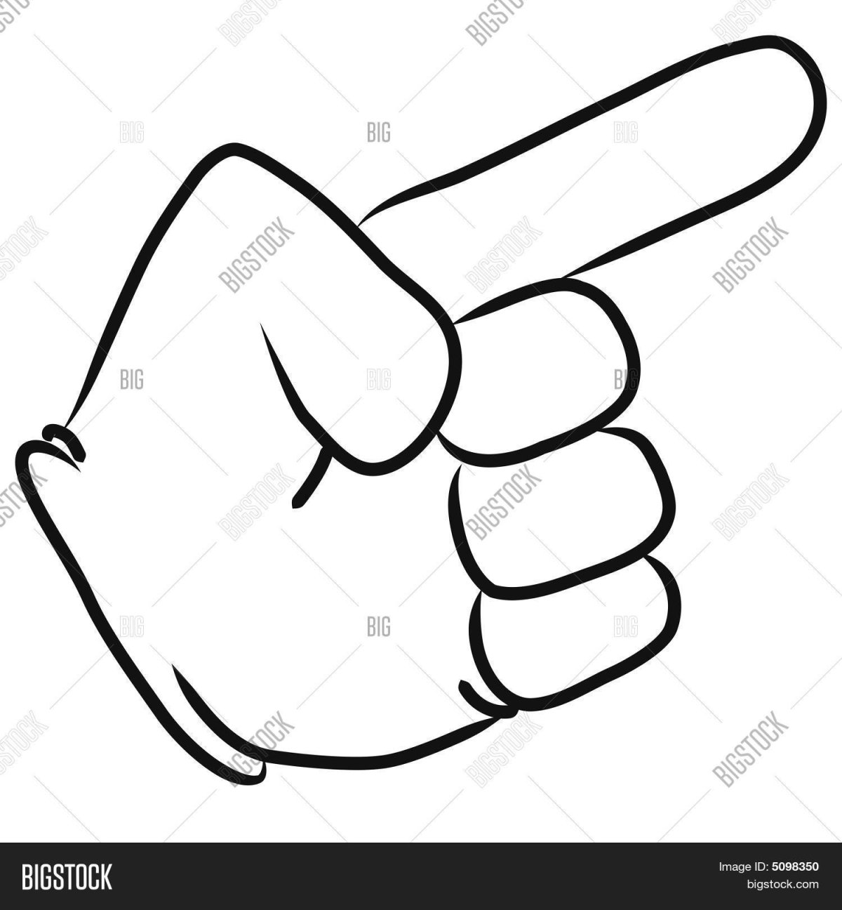 Черно белая рука с указательным пальцем