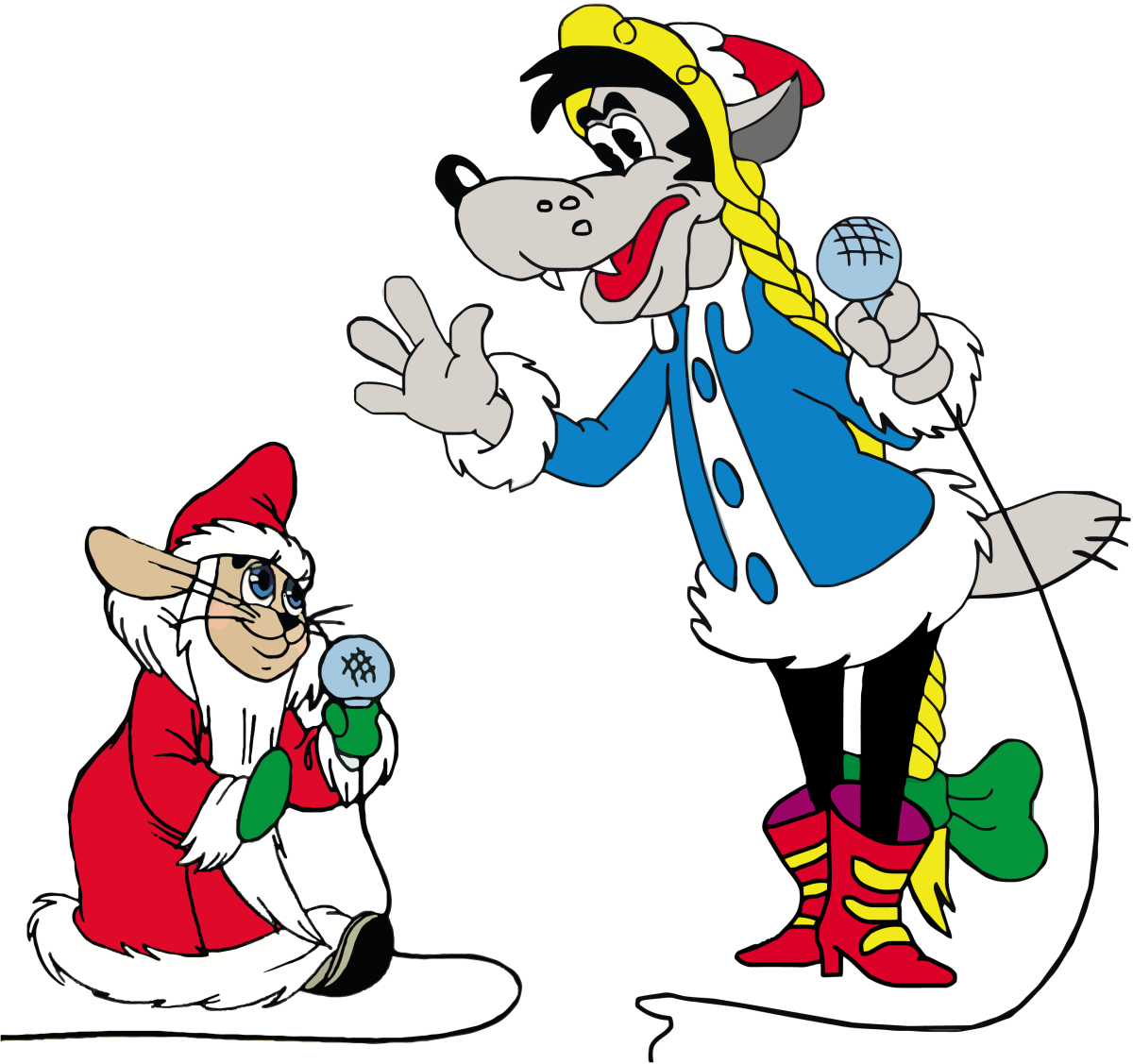 Волк и заяц ну погоди Снегурочка и дед