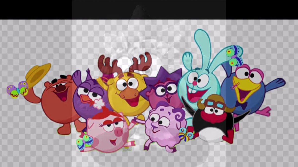 Смешарики на белом фоне