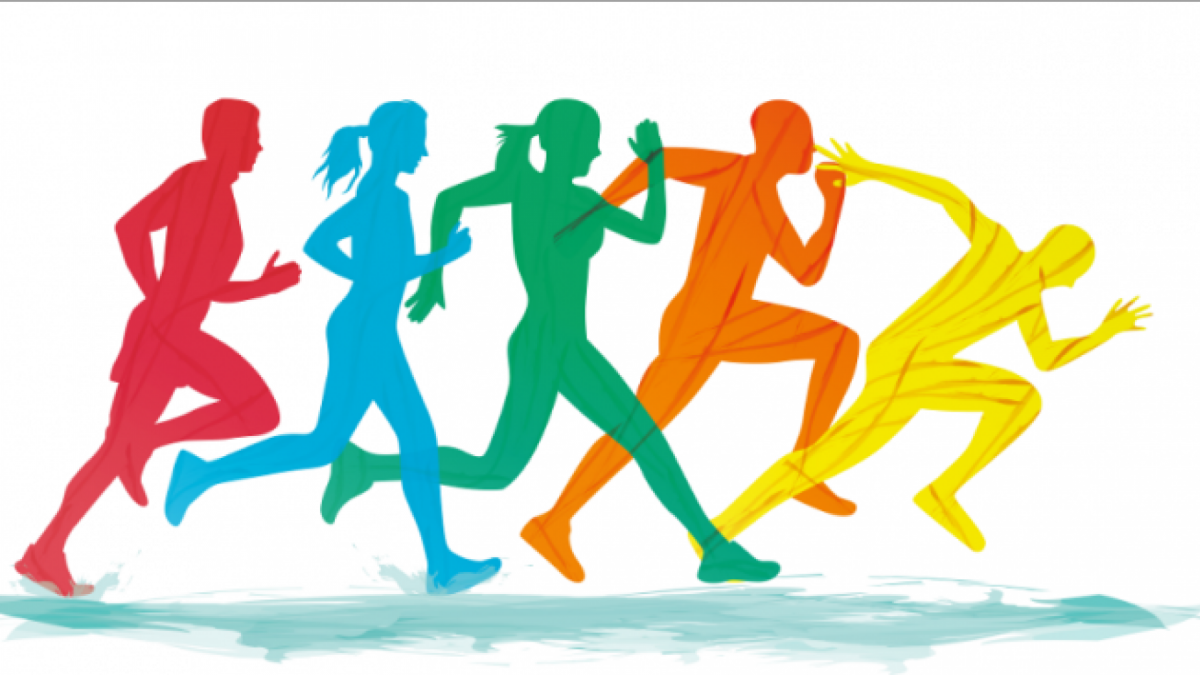 Спортивные соревнования на белом фоне