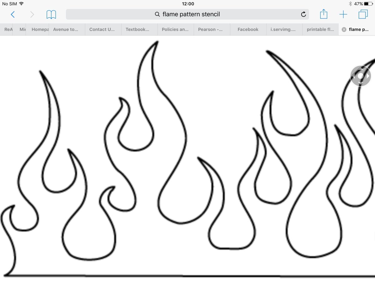 Языки пламени трафарет