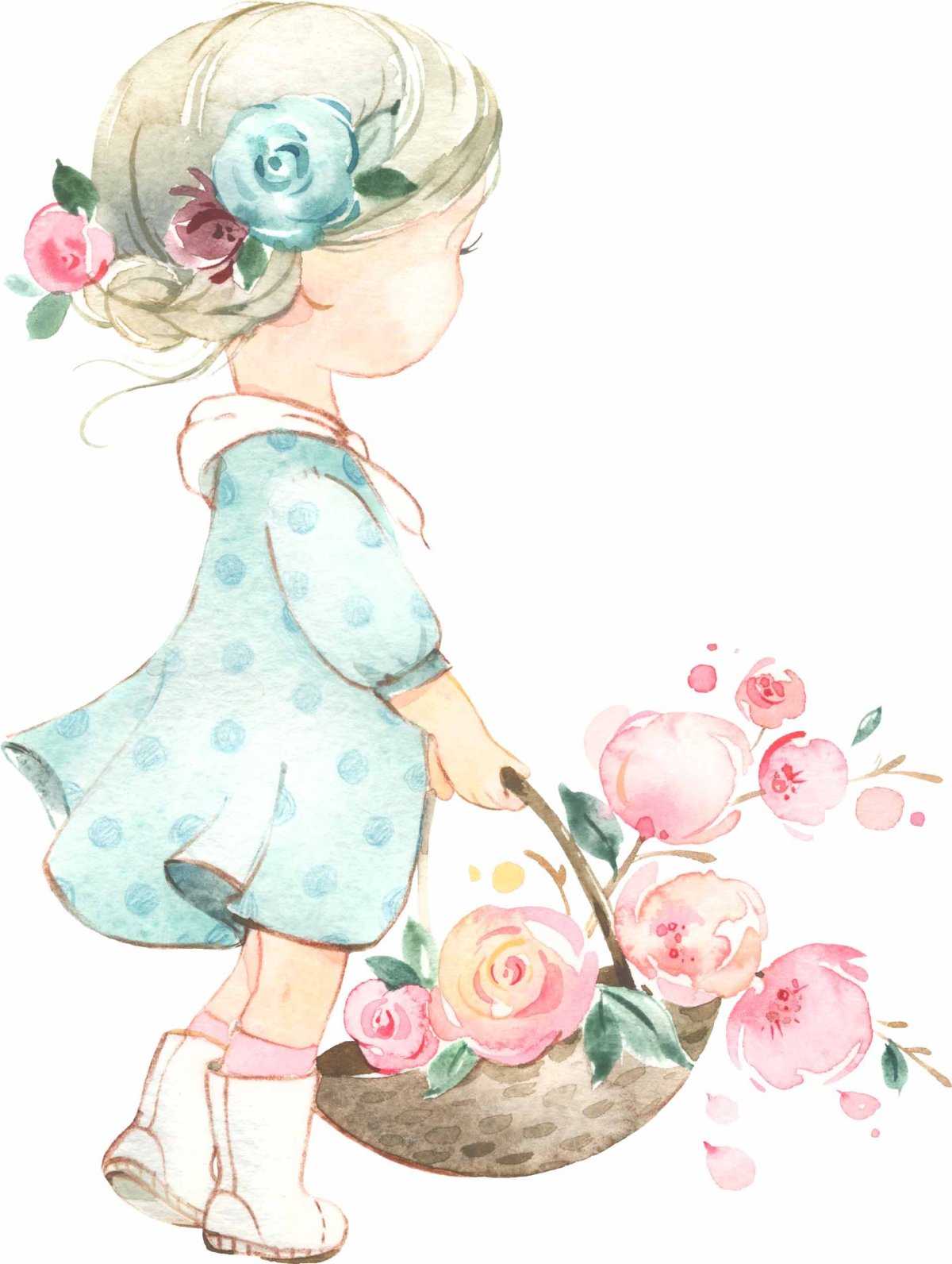 Маленькая девочка акварель