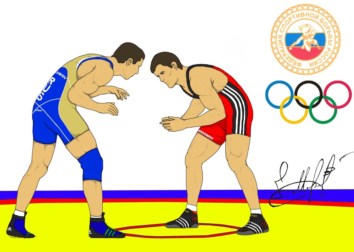 Греко-Римская борьба борец вектор