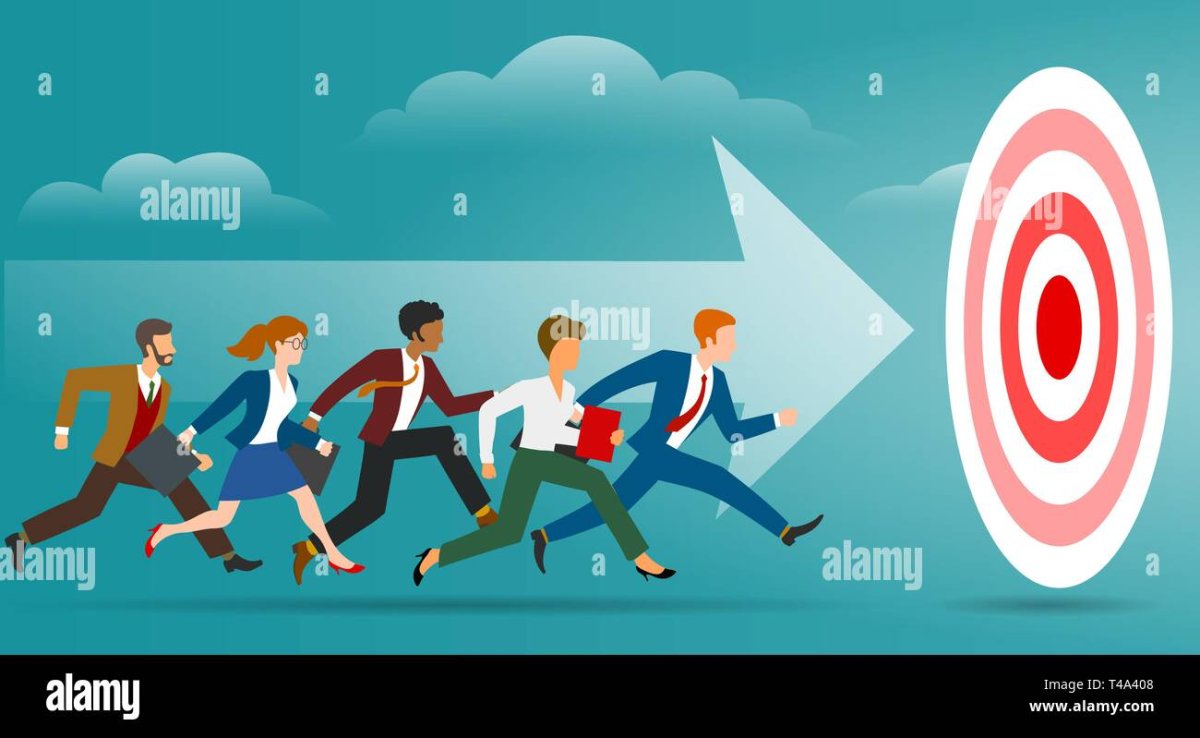 Человек бежит к цели